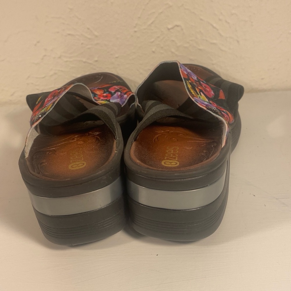 Bzees Black Sandals with Colorful Straps